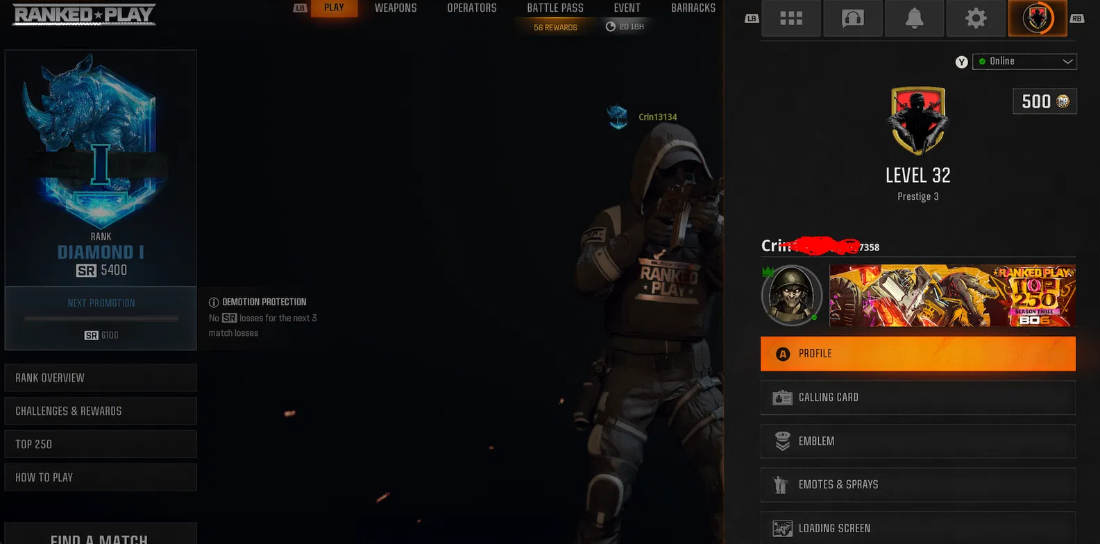 BO6|Wz account with top250 bo6 rewards